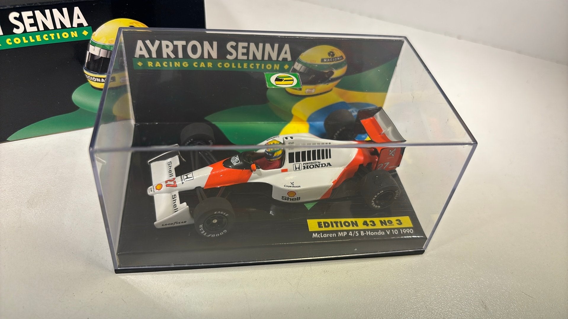 F1 McLaren mp4/5 honda 1990 ayrton senna minichamps 1.43, Hobby en Vrije tijd, Modelauto's | 1:43, Auto, Ophalen of Verzenden