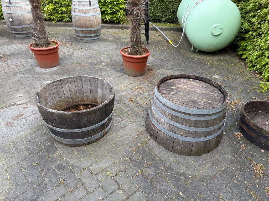 Halve wijnvaten | bloembakken | aanbieding |, R, R, R, Rond