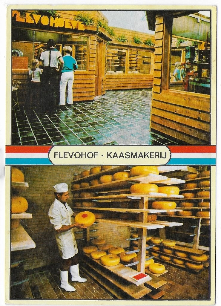Flevohof Kaasmakerij Ansichtkaart (B7840 ), Ophalen of Verzenden, 1980 tot heden, Gelopen