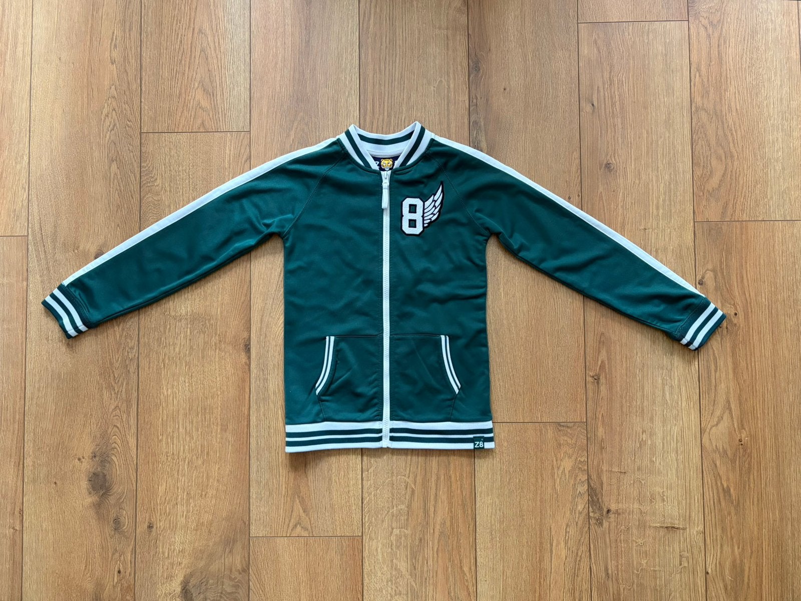 Z8 leuk groen met wit track jacket maat 140/146, Kinderen en Baby's, Kinderkleding | Maat 140, Gebruikt, Z8, Ophalen of Verzenden