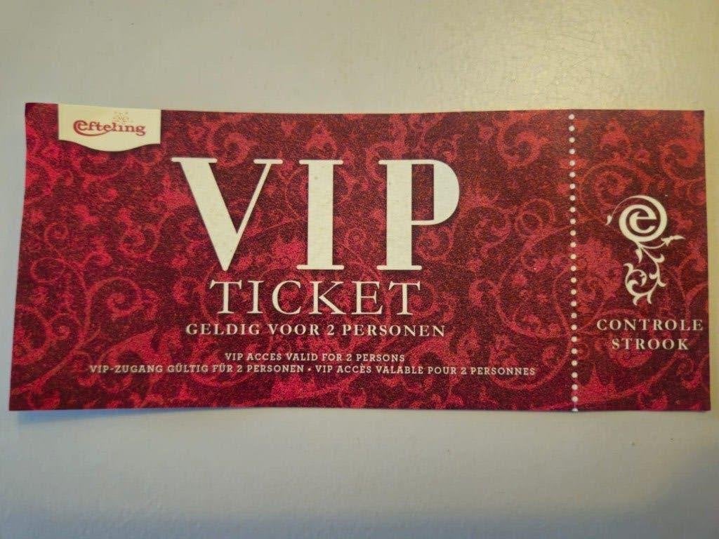 VIP ticket attracties Efteling - rij overslaan, Twee personen, Ticket of Toegangskaart