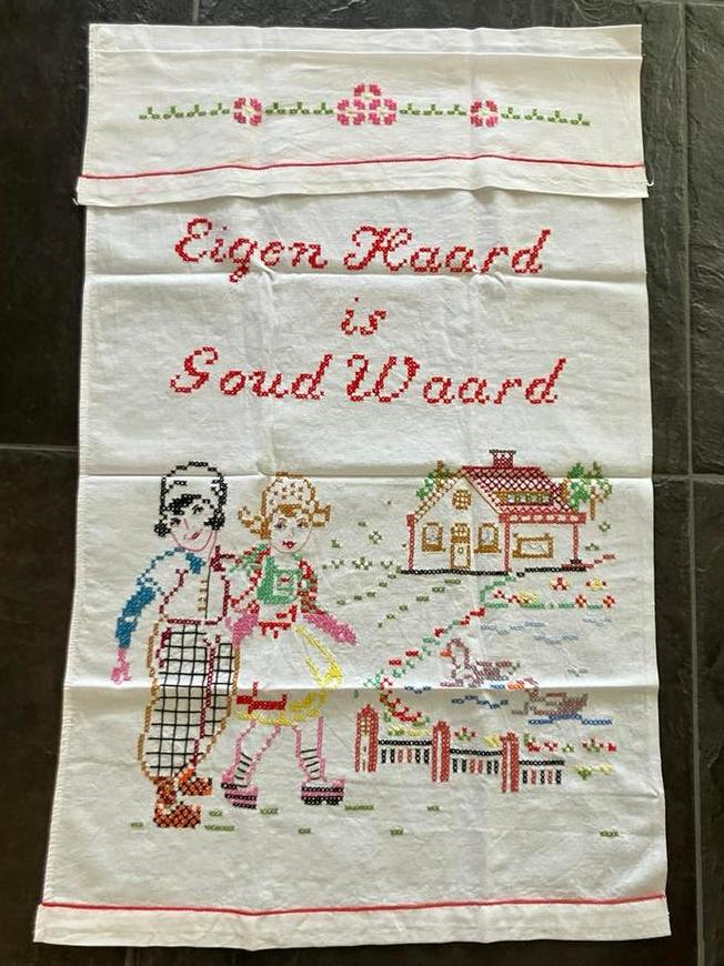 Vintage overdoek voor handdoekrek, Wandkapstok, Gebruikt, Ophalen of Verzenden, Minder dan 100 cm