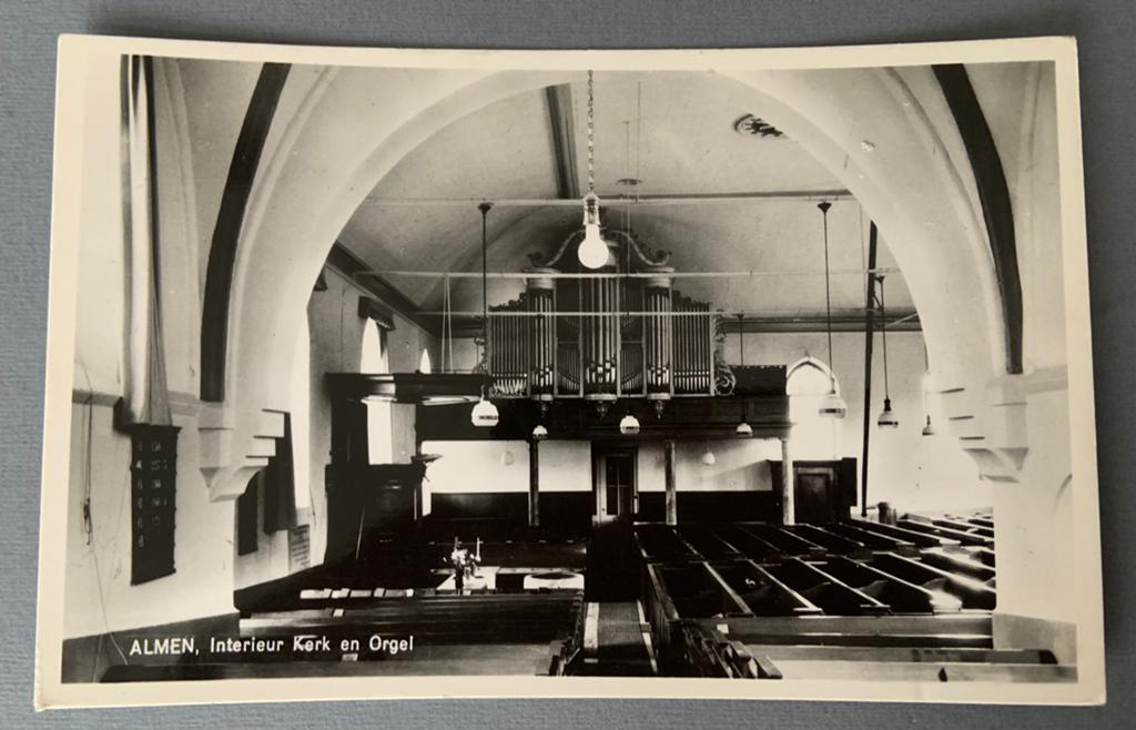 Almen, Interieur Kerk en Orgel, Verzenden, 1940 tot 1960, Ongelopen, Gelderland