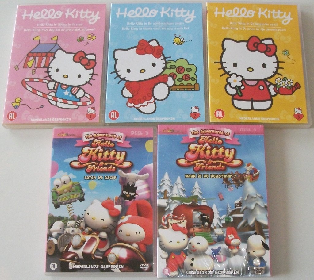 Dvd *** HELLO KITTY *** 5 stuks, Tekenfilm, Alle leeftijden, Overige soorten, Ophalen of Verzenden