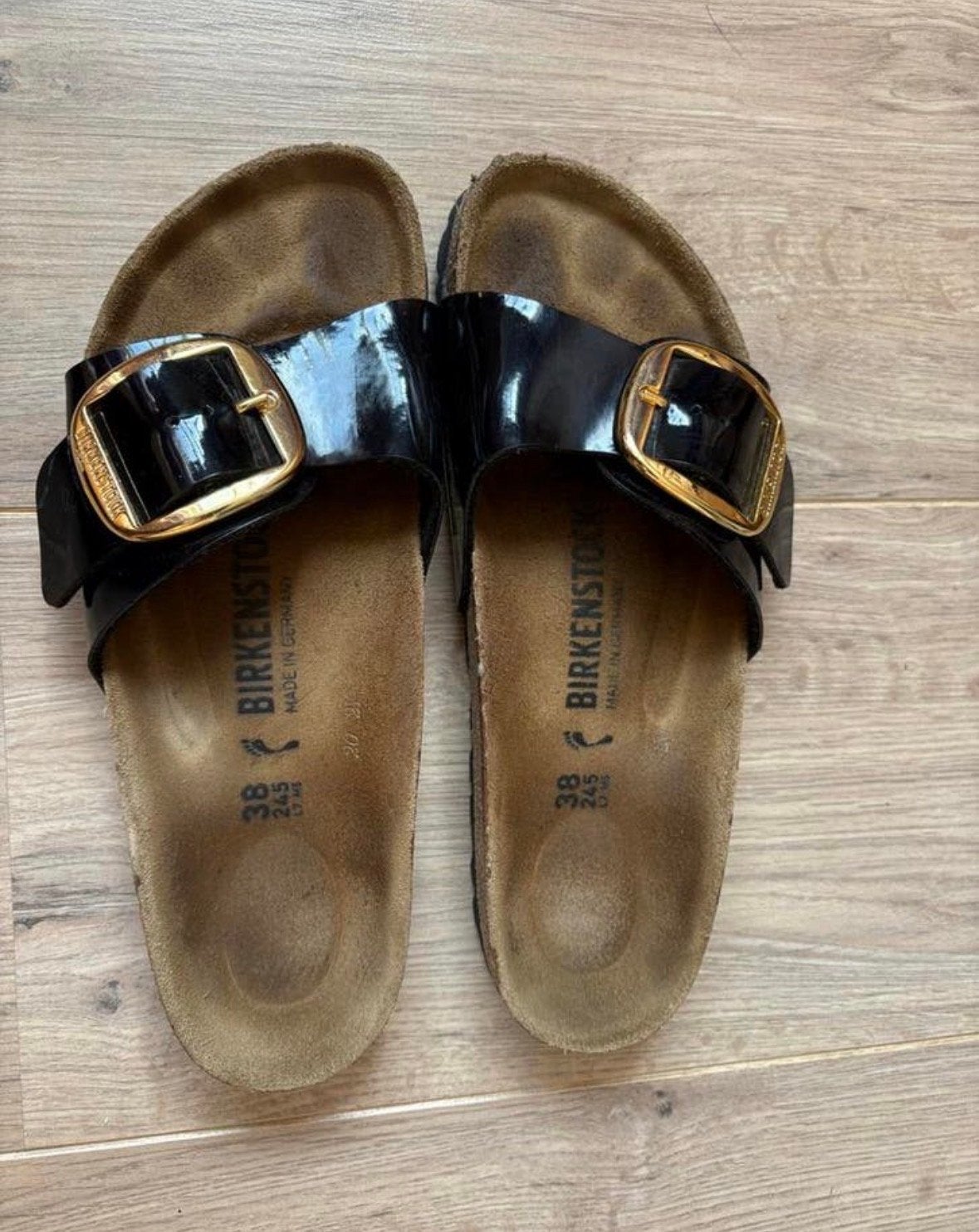 Birkenstock Big Buckle slippers zwart - maat 38, Ophalen of Verzenden, Zo goed als nieuw, Zwart, Slippers