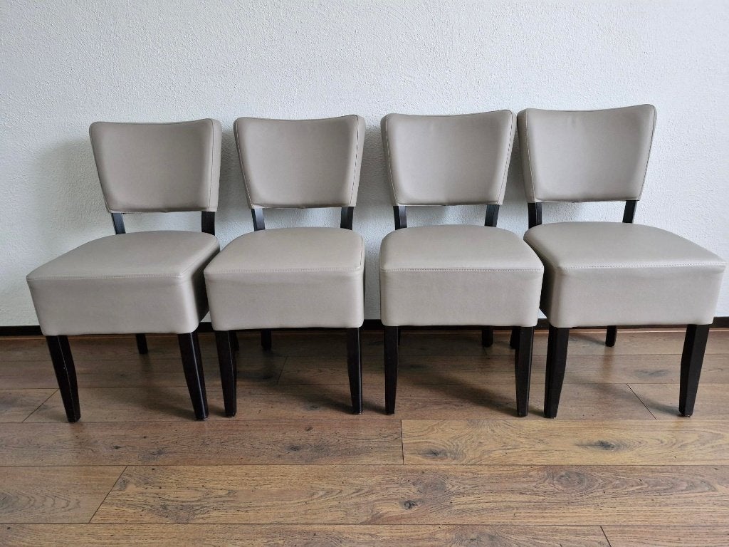 4 stuks keukenstoelen kleur taupe, Huis en Inrichting, Overige kleuren, Zo goed als nieuw, Vijf, Zes of meer stoelen, Ophalen
