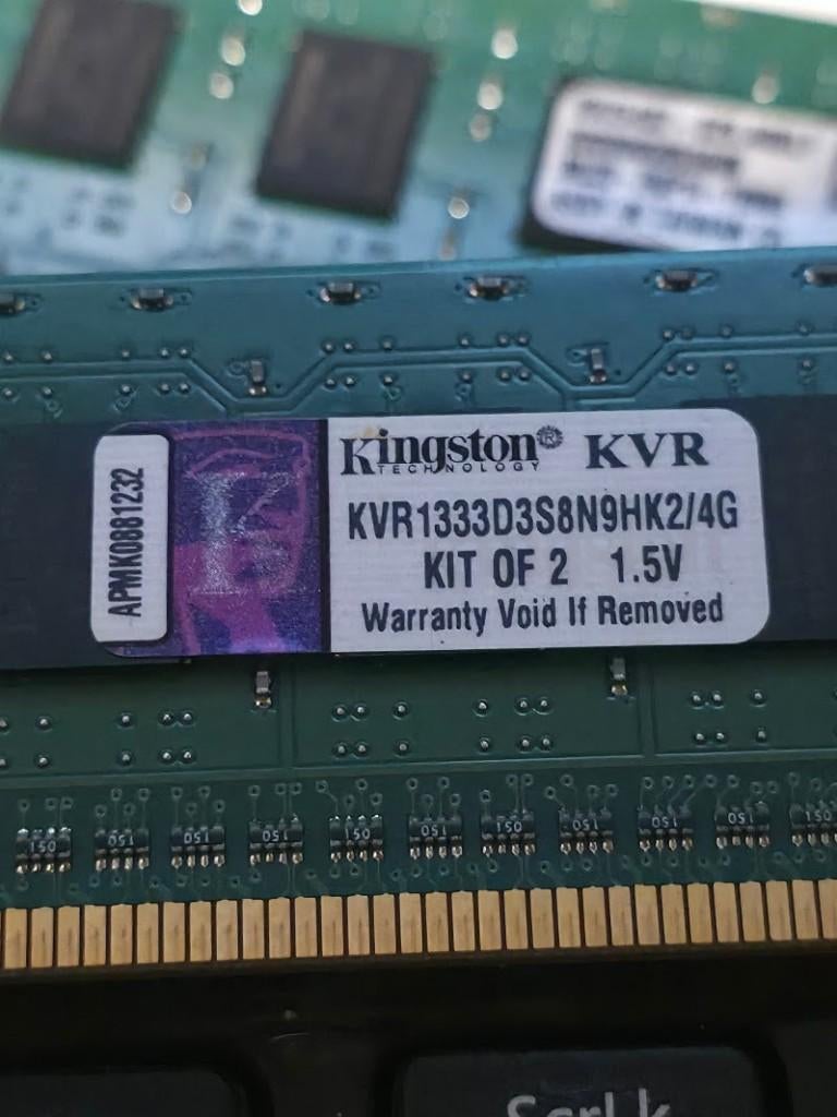 2x 4Gb Ddr3 geheugen  (Kingston), Gebruikt, 8 GB, DDR3, Ophalen of Verzenden