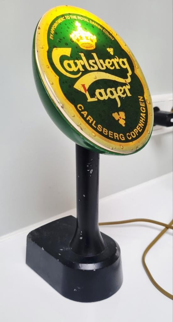 Tap lamp Carlsberg bier brouwerij bar mancave lichtreclame, Verzamelen, Ophalen of Verzenden, Gebruikt, Lichtbak of (neon) lamp