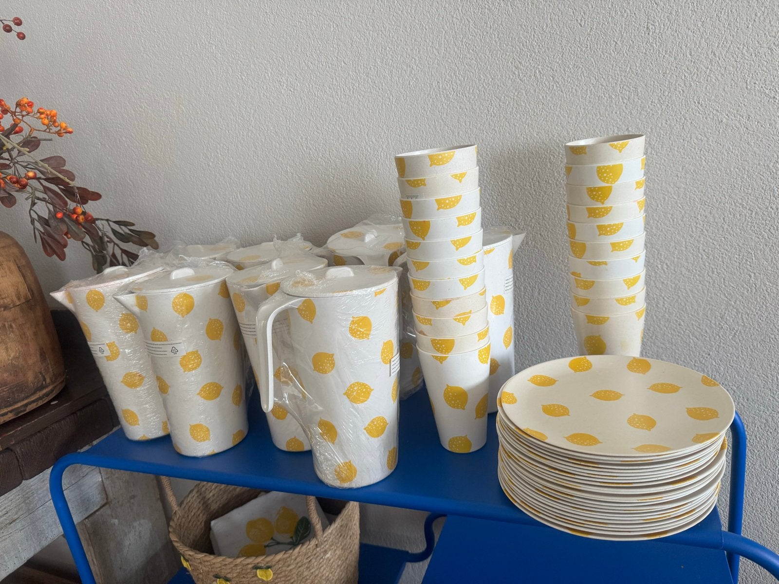 Nieuw servies met citroenprint La Dolce Vita, Overige materialen, Nieuw, Ophalen of Verzenden, Overige stijlen
