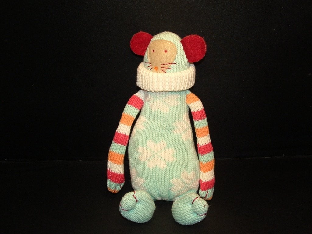 HAPPY HORSE MUIS GRANNIES KNITTED MOUSE GEBREID MINTGROEN, Verzenden, Nieuw, Muis