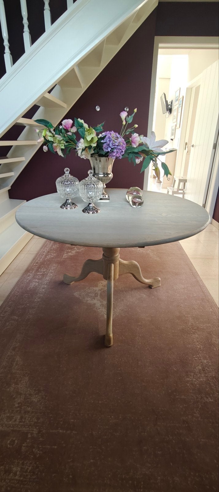 Ronde eikenhouten tafel, 120 cm diameter, Ophalen, Gebruikt, Klassiek, Vier personen