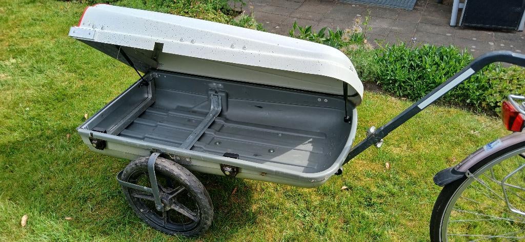 ruime en zeer solide fietsaanhanger, Fietsen en Brommers, Fietsaccessoires | Aanhangers en Karren, Ophalen, Gebruikt, Onbekend