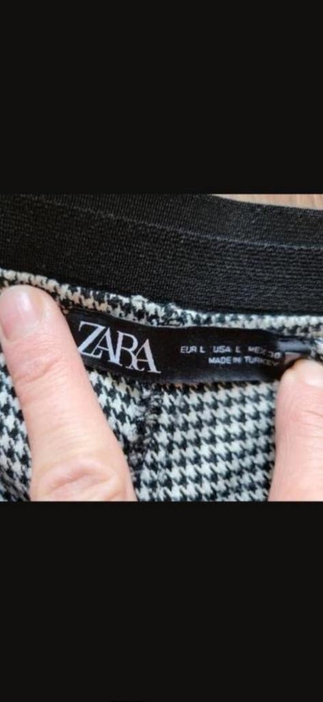 Zara zwart/ wit geruite broek maat L €7,50, Ophalen of Verzenden, Zo goed als nieuw, Zwart, Lang