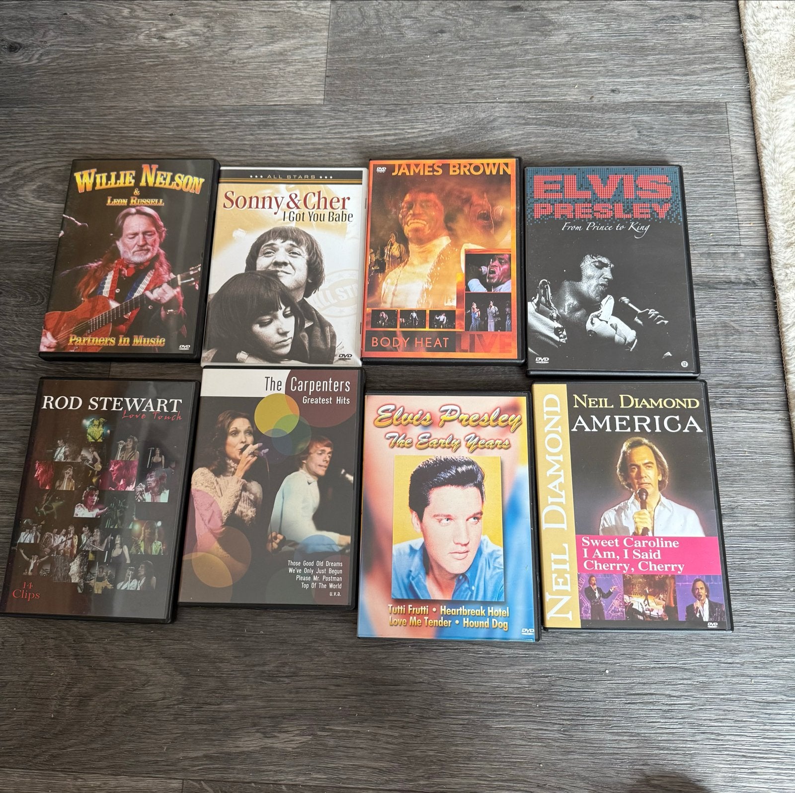 Muziek DVD Collectie: Willie Nelson, Elvis, James Brown e.a., Ophalen, Alle leeftijden, Muziekvideo's, Gebruikt