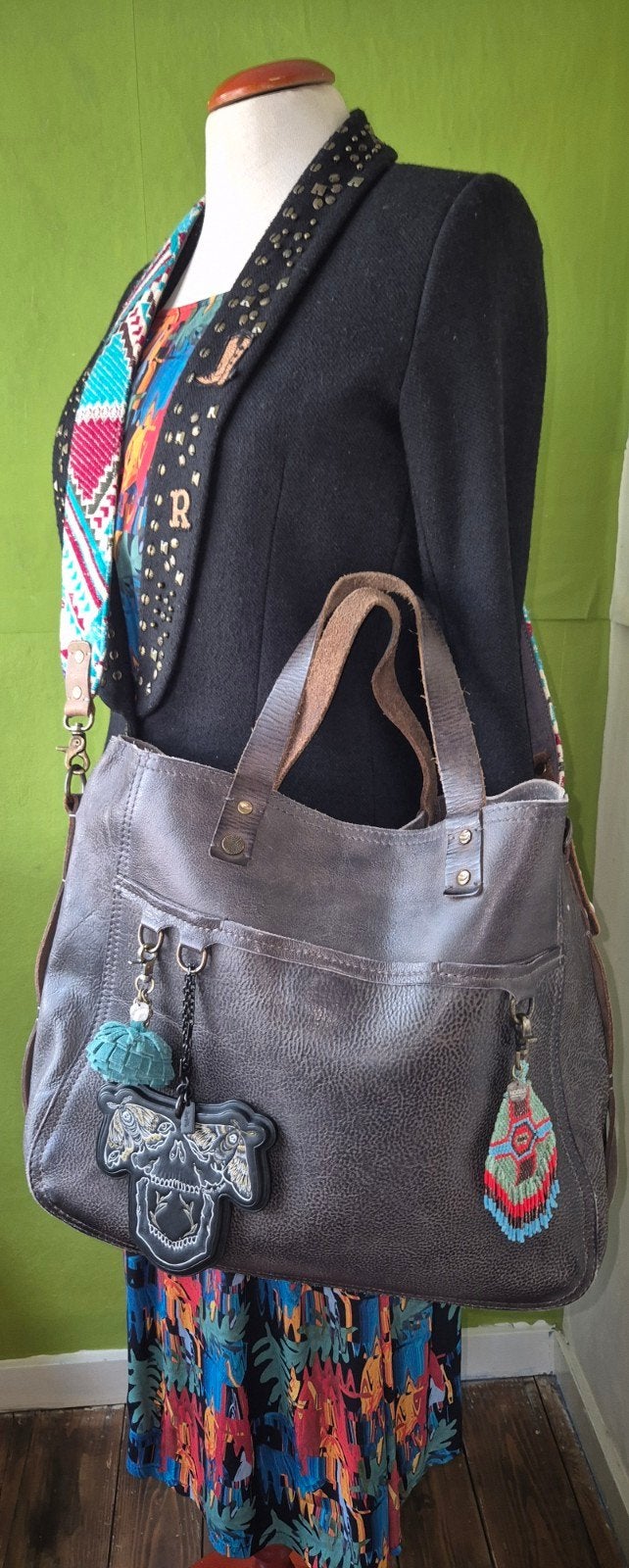 Noosa Amsterdam roots tas met innerbag, Ophalen of Verzenden, Gebruikt, Grijs, Handtas