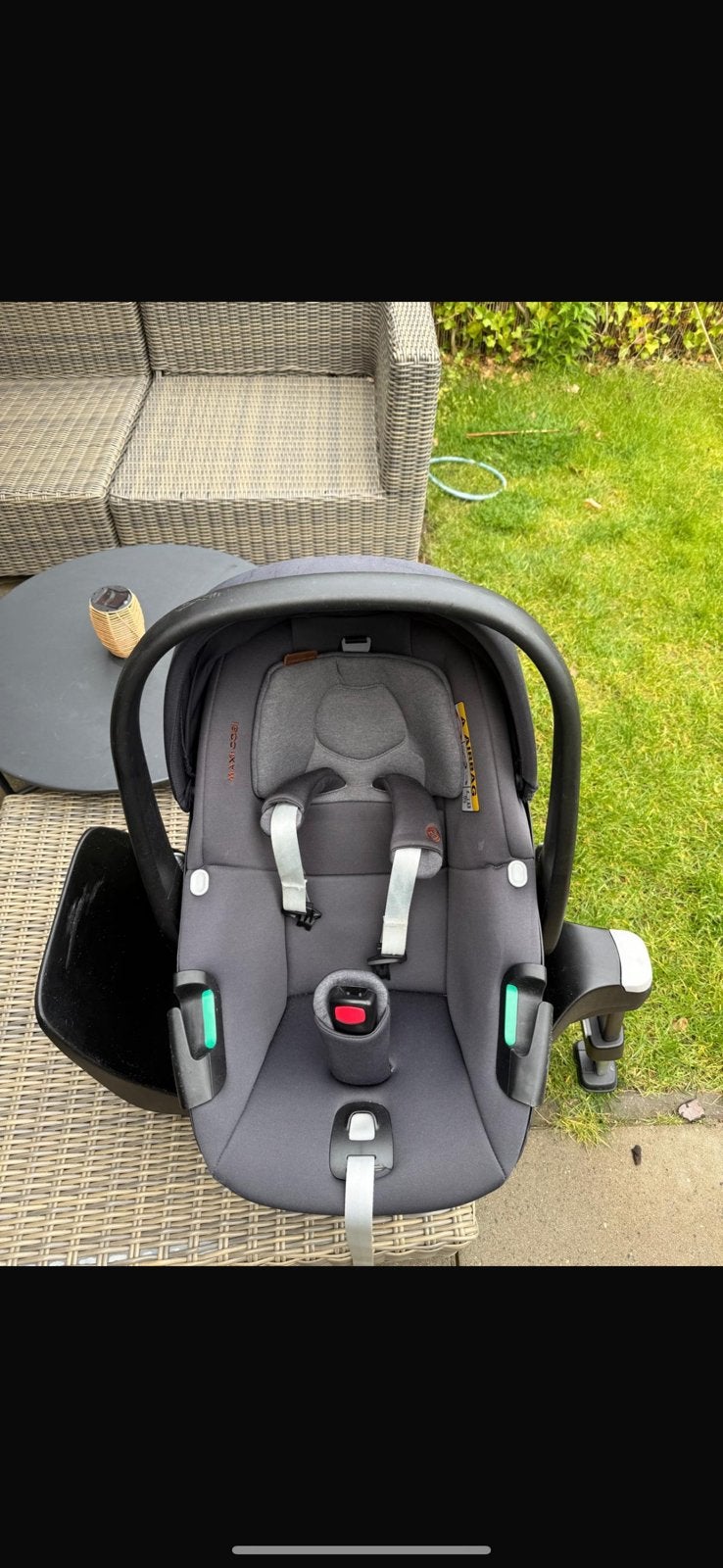 Maxi cosi inclusief  base en regenhoes, Ophalen, Gebruikt, Isofix, 0 t/m 13 kg