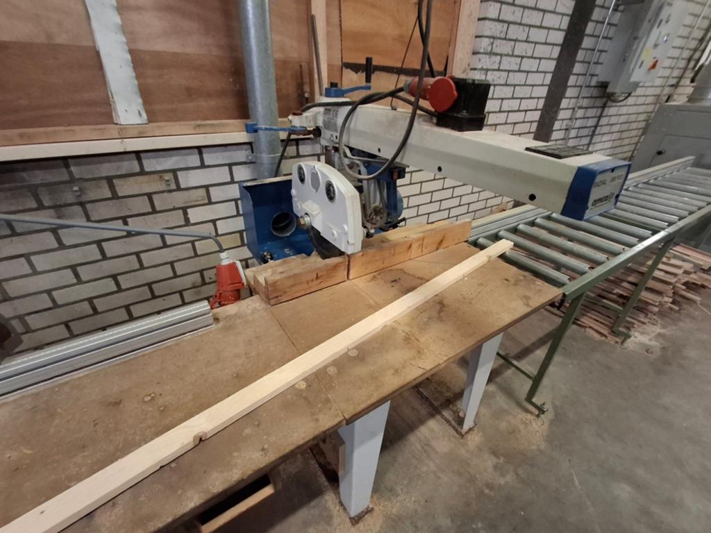 OMGA Radial afkortzaag compleet met rollebaan, Doe-het-zelf en Verbouw, Gereedschap | Zaagmachines, Ophalen, Gebruikt, 70 mm of meer