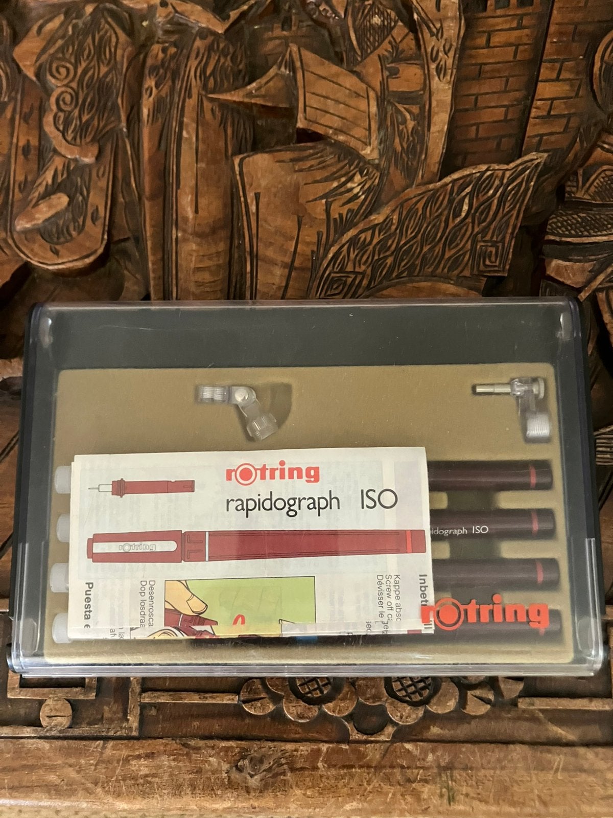 Rotring Rapidograph ISO Tekenpenset - originele case, Ophalen of Verzenden, Zo goed als nieuw