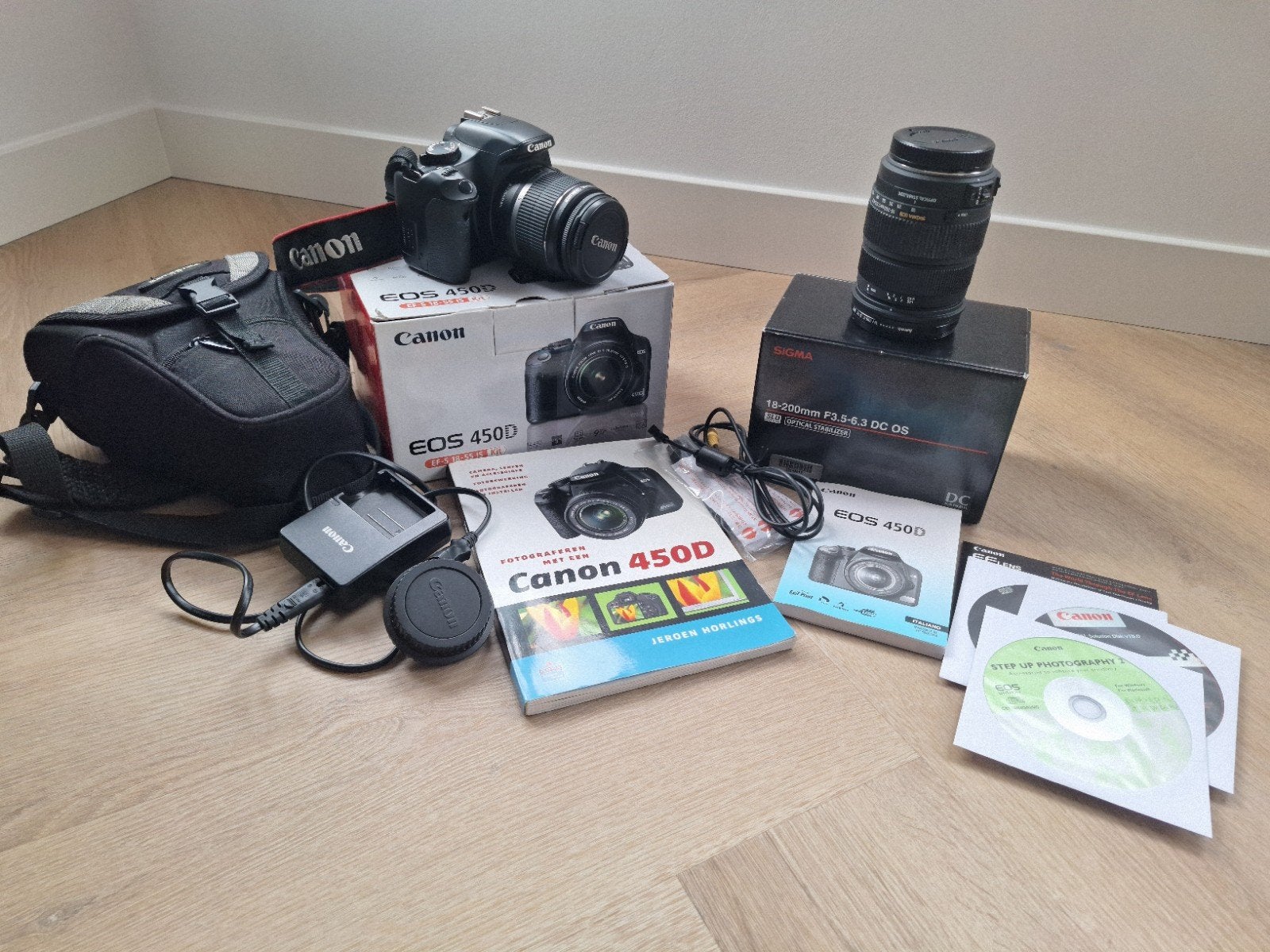 Canon EOS 450D incl 2 lenzen en accessoires, Ophalen