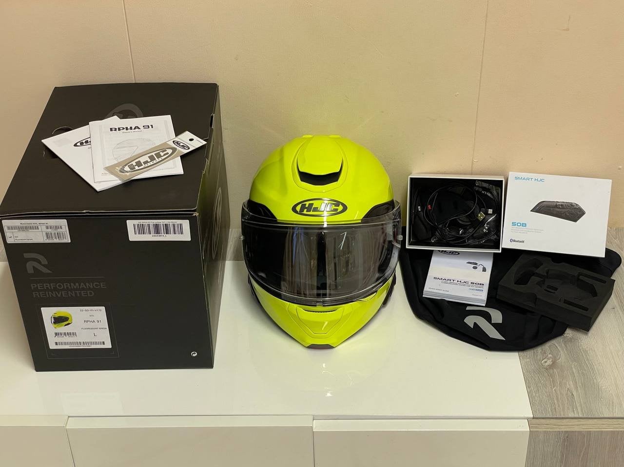 HJC RPHA 91 L-size + Bluetooth HJC SMART 50B, Ophalen, Dames, HJC, Integraalhelm