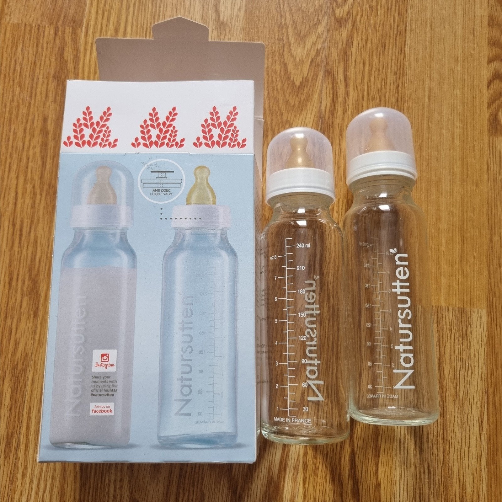 Glazen babyflessen met natuurrubber spenen, Ophalen of Verzenden, Zo goed als nieuw, Babyfles