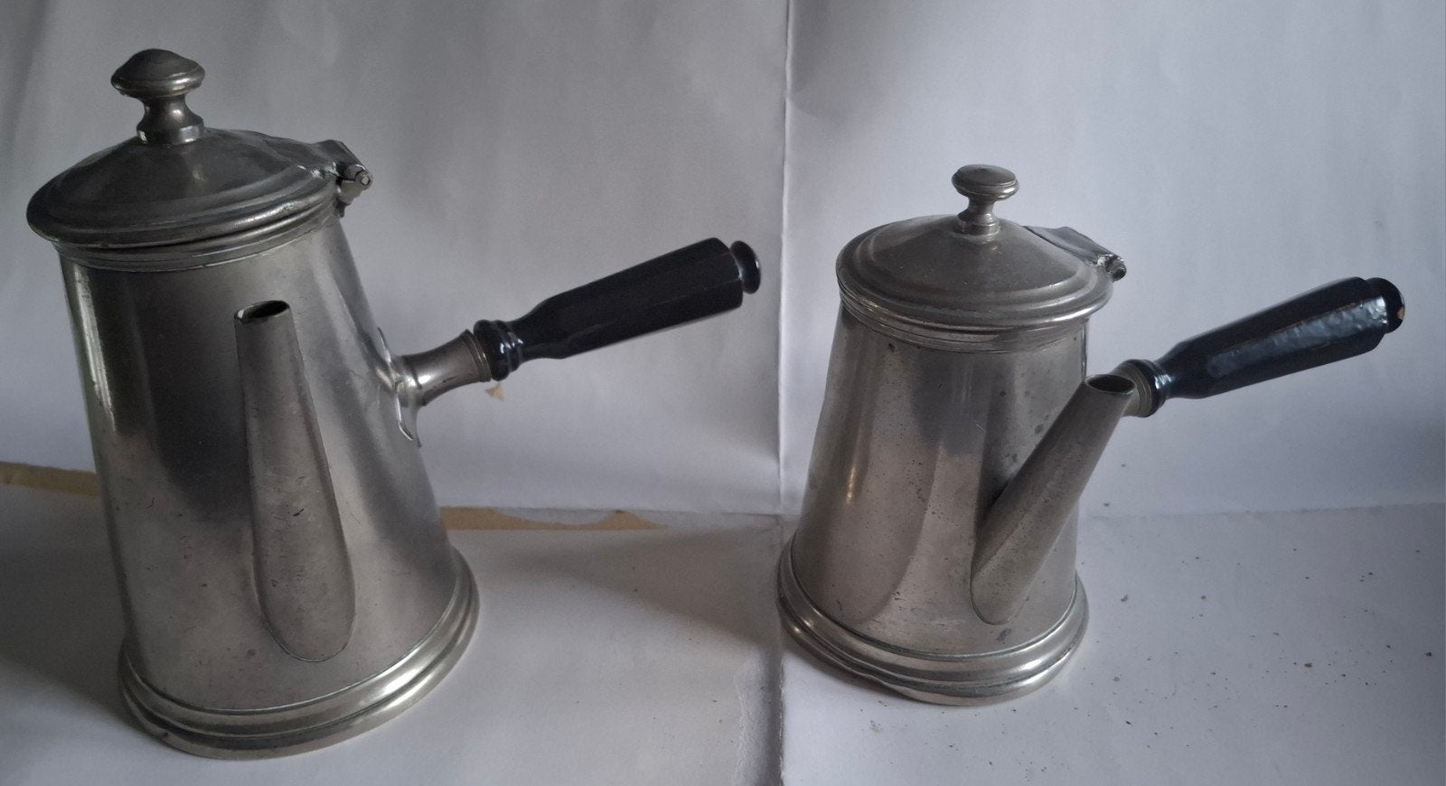 Tinnen koffiekannen. Gerhardi & Co.  2 voor  € 25,--k, Ophalen of Verzenden