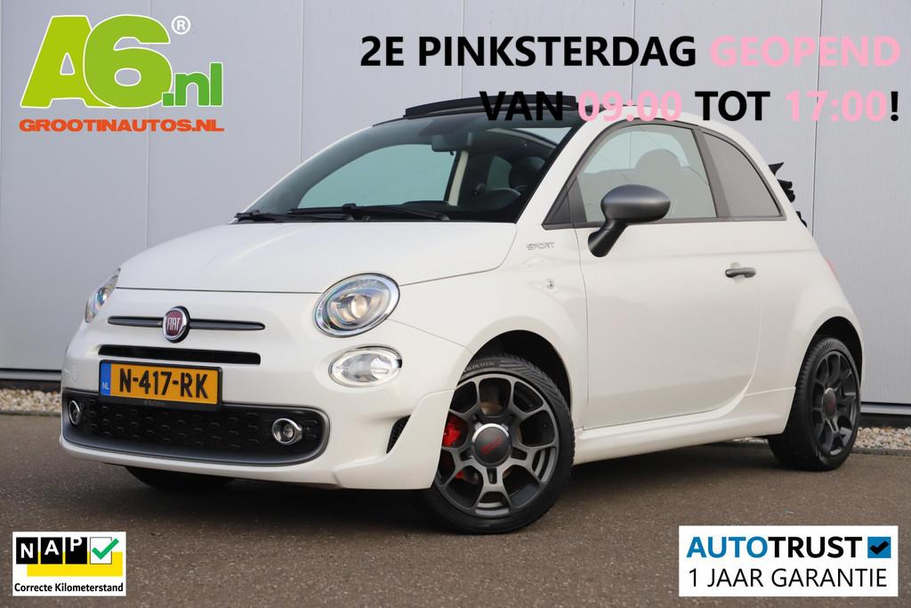 Fiat 500 C 1.0 Hybrid Sport Cabrio 16 inch LMV Half Leder Na, Auto's, Fiat, Voorwielaandrijving, Stof, Euro 6, 4 stoelen