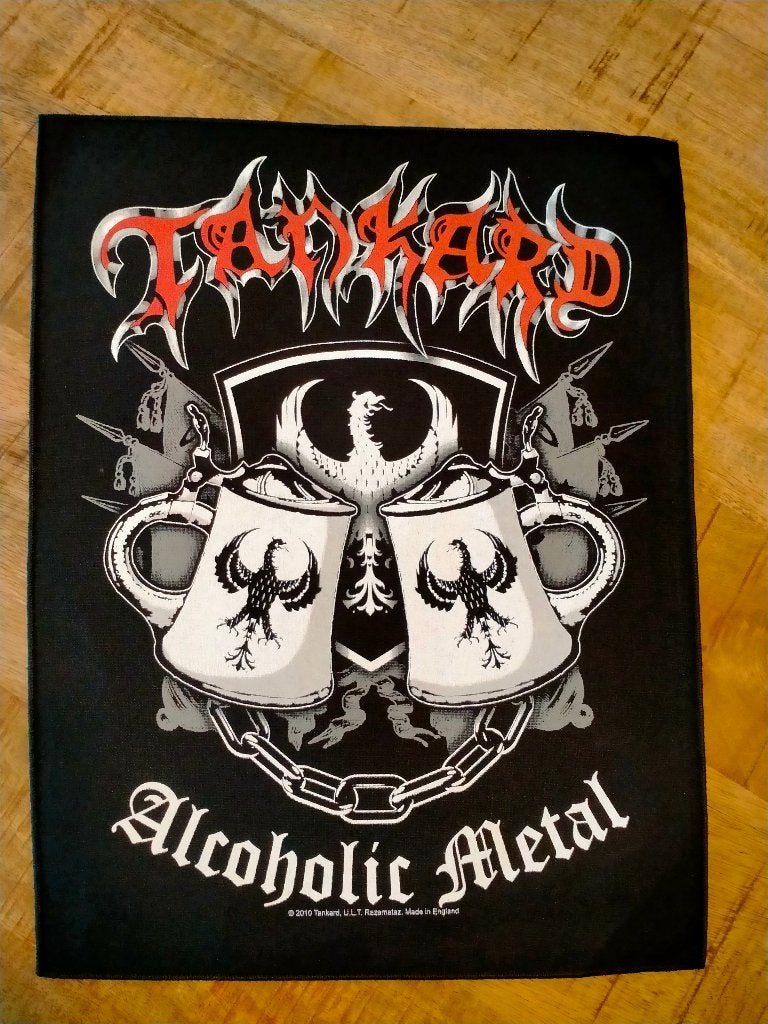 Tankard Alcoholic Metal 2010 backpatch back patch muziek, Ophalen of Verzenden, Zo goed als nieuw, Kleding