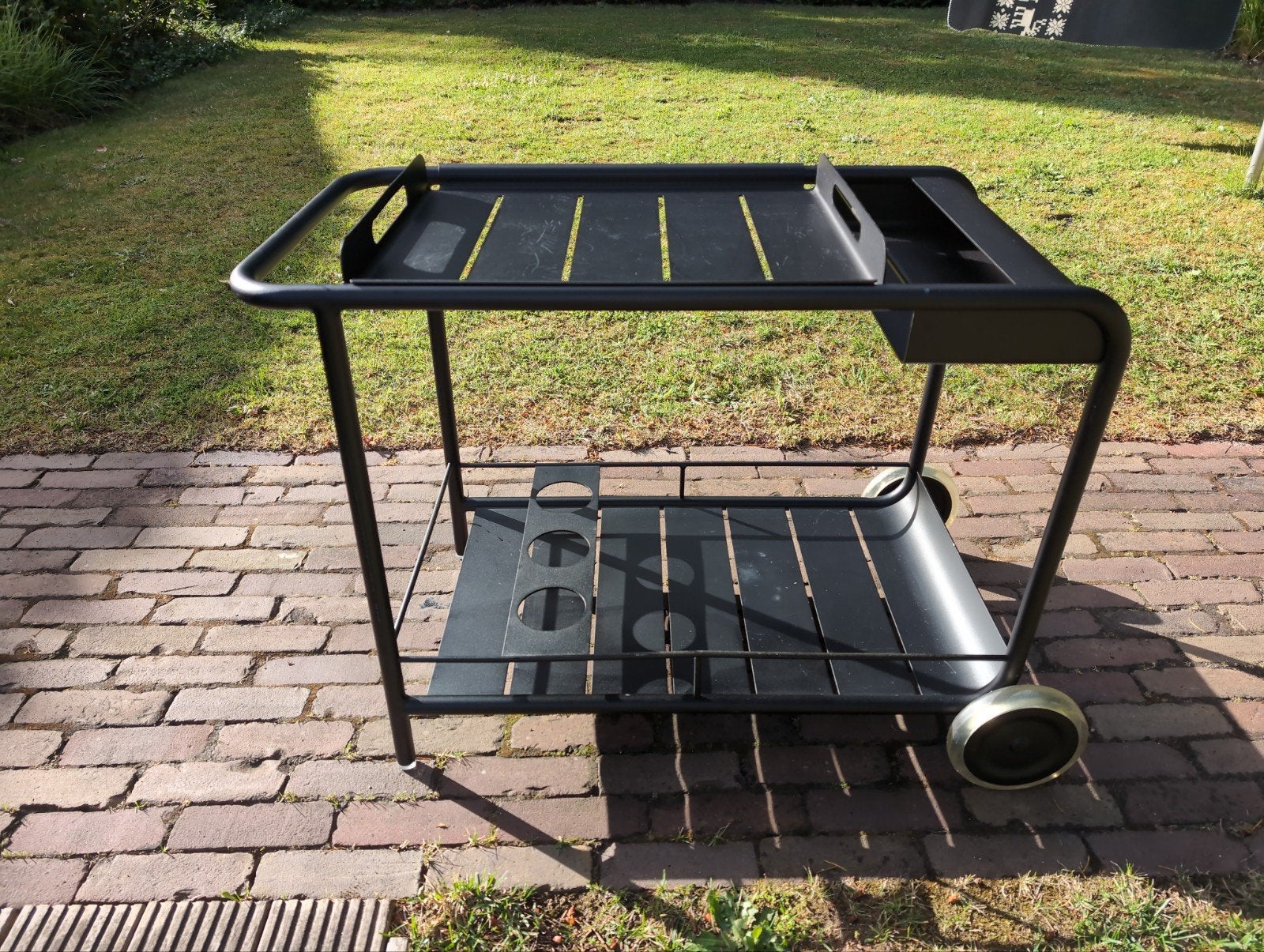 Fermob Luxembourg trolley serveerwagen - Zwart, Ophalen of Verzenden, Zo goed als nieuw, Rechthoekig, Aluminium