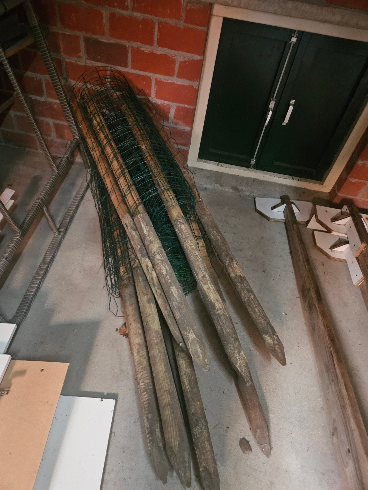 Houten tuinhek en gaashekwerk, Tuin en Terras, Ophalen, Gebruikt, Hout, Tuinhek