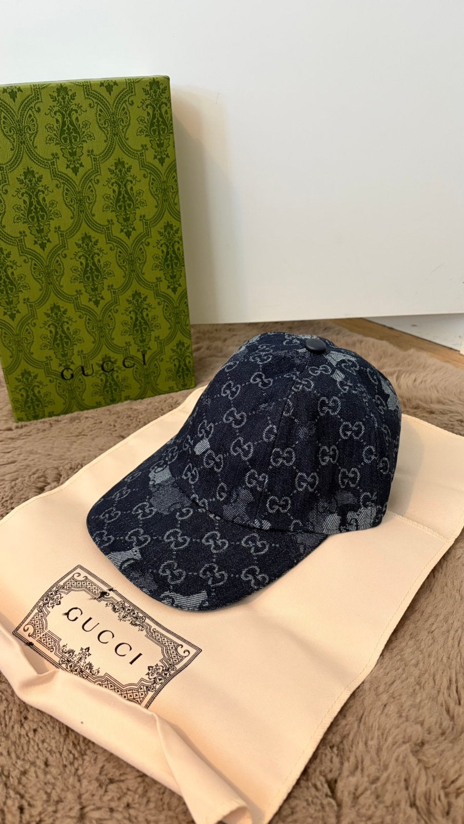 Gucci Pet Donkerblauw Camo, Ophalen, Nieuw, Pet