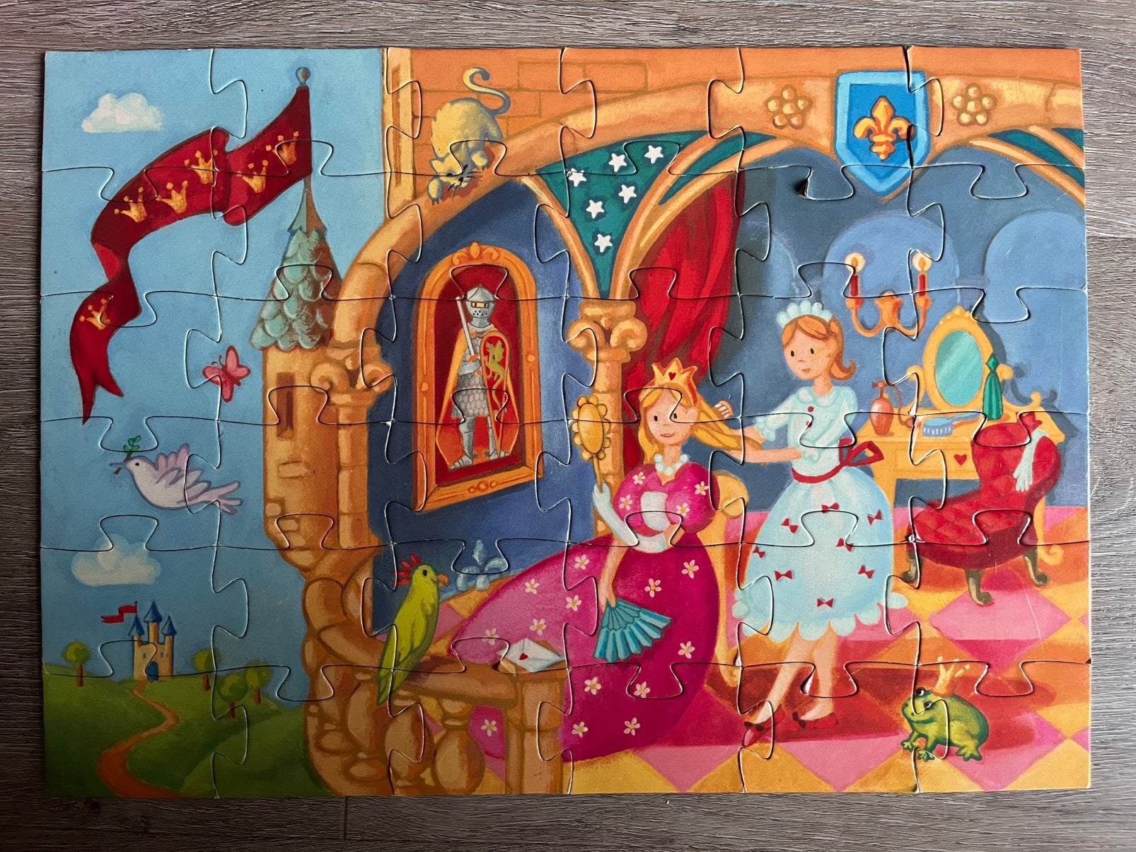 Djeco Prinsessen Puzzel 36 Stukjes, Ophalen of Verzenden, 10 tot 50 stukjes, Gebruikt, 2 tot 4 jaar