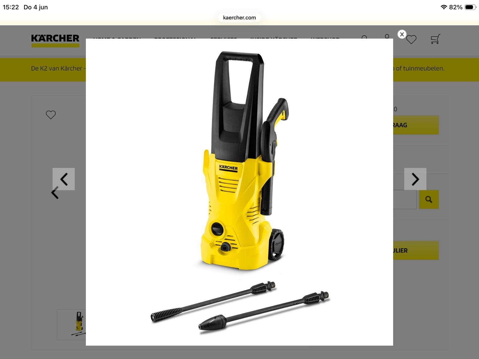 Te huur hogedruk reiniger karcher, Ophalen of Verzenden, Zo goed als nieuw, Elektrisch