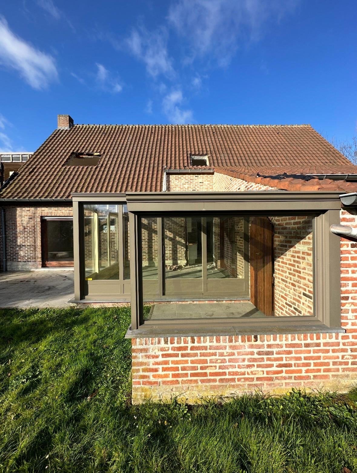 Mooie serre met dubbelglas en stevige constructie, Doe-het-zelf en Verbouw, Ophalen, Gevelraam of Ruit, 160 cm of meer, Zo goed als nieuw