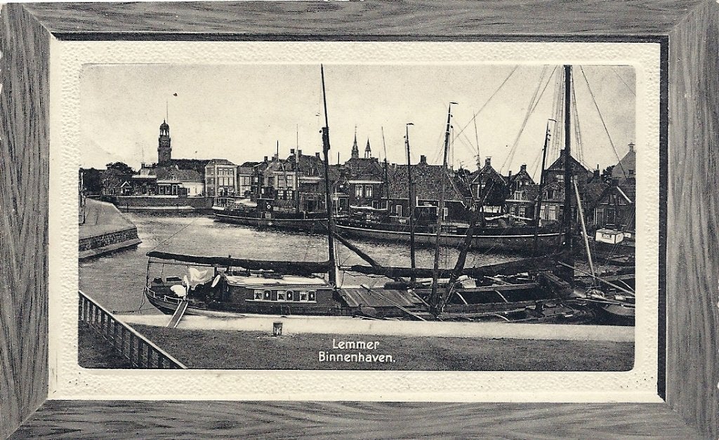 Lemmer Lijstkaart Binnenhaven en dorp 1912 (mooi), Verzamelen, Verzenden, Voor 1920, Gelopen, Friesland