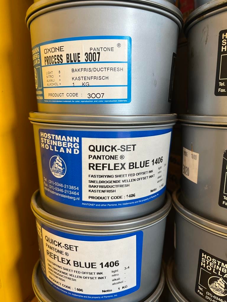Diverse kleuren drukinkten voor de offsetpers, Doe-het-zelf en Verbouw, Ophalen, Zo goed als nieuw