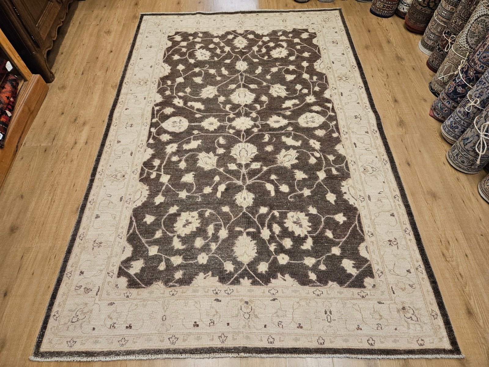 Handgeknoopt oosters tapijt ziegler 272x180, Info@SlatsAntiek.nl, Bruin, Perzisch, 150 tot 200 cm
