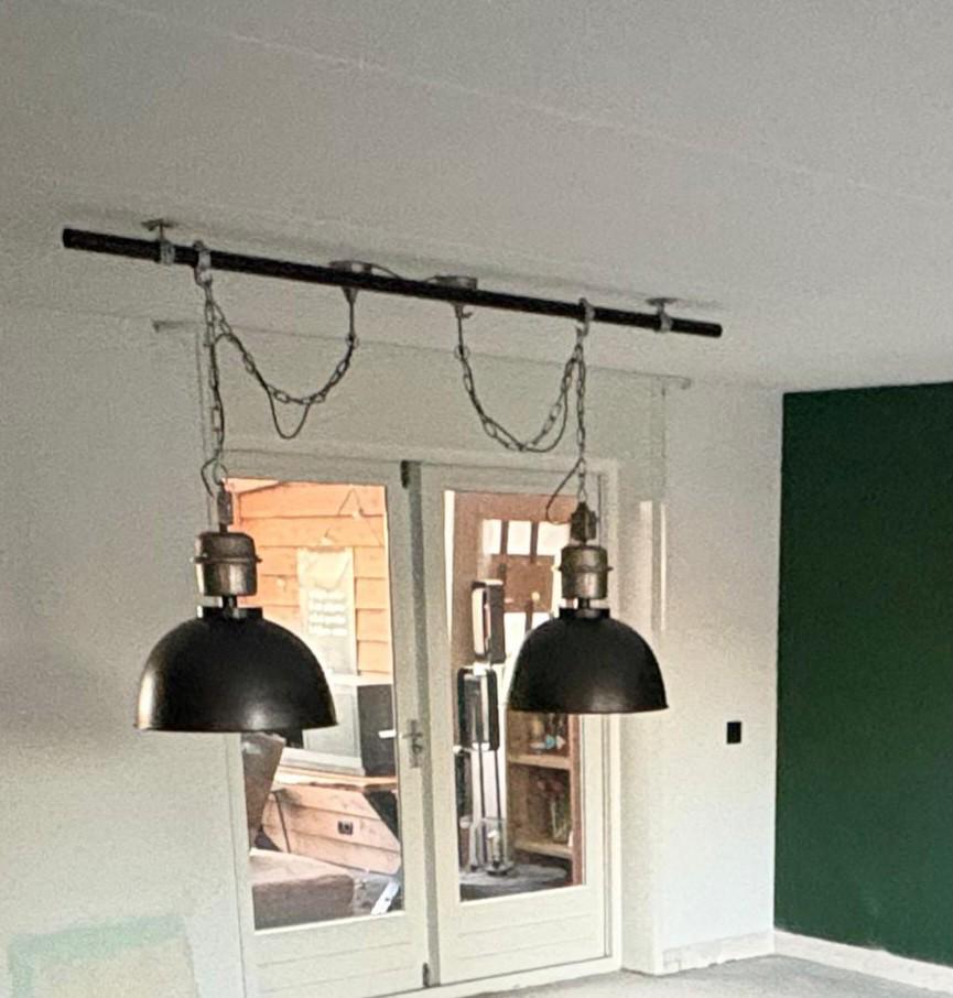 2 Hanglampen ( industrieel) erg mooi als nieuw., Huis en Inrichting, Ophalen, Zo goed als nieuw