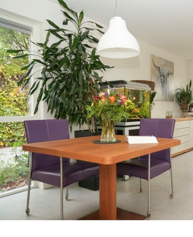 massief noten houten design console tafel van arco, Huis en Inrichting, Ophalen, 200 cm of meer, 50 tot 100 cm, Zo goed als nieuw