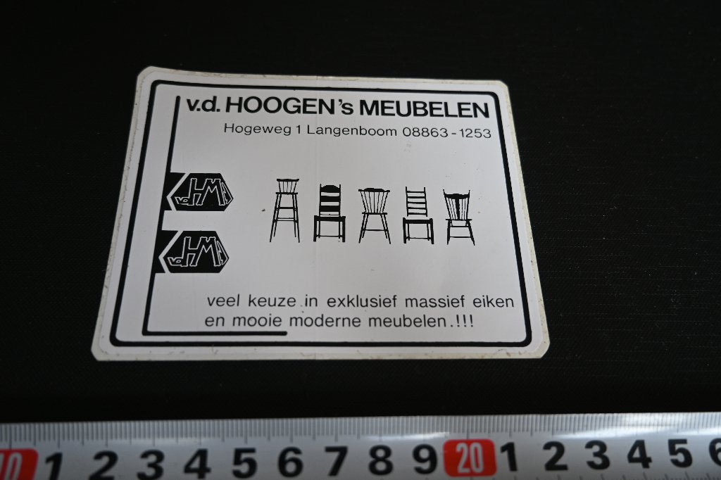 sticker Langenboom v.d. HOOGEN's Meubelen *, Ophalen, Zo goed als nieuw