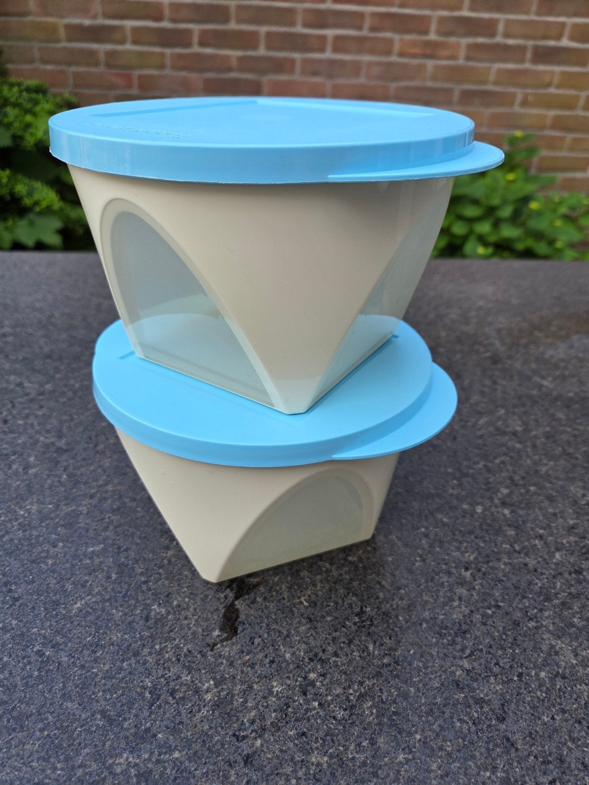 Tupperware Bakjes met Deksel - Set van 2, Ophalen of Verzenden, Gebruikt, Blauw, Bak of Kom