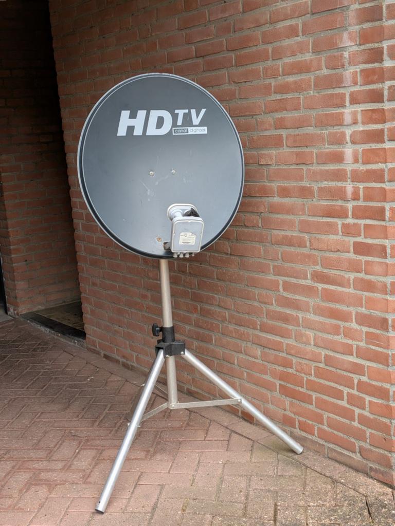 Complete Canal Digitaal schotelset met ontvanger en statief, Ophalen, Gebruikt, (Schotel)antenne, Overige merken