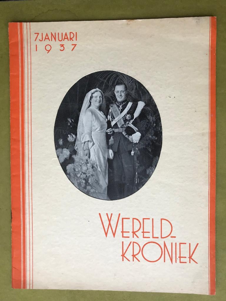 Huwelijk Juliana en Bernhard 1937, Verzamelen, Koninklijk Huis en Royalty, Ophalen of Verzenden, Gebruikt, Nederland, Tijdschrift of Boek