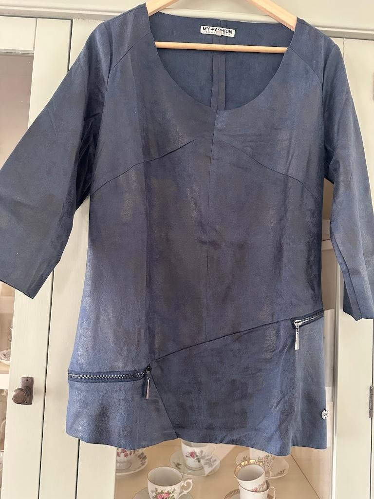 Top My Pashion suedine blauw maat M L zgan, Maat 38/40 (M), Blauw, Ophalen of Verzenden, Zo goed als nieuw