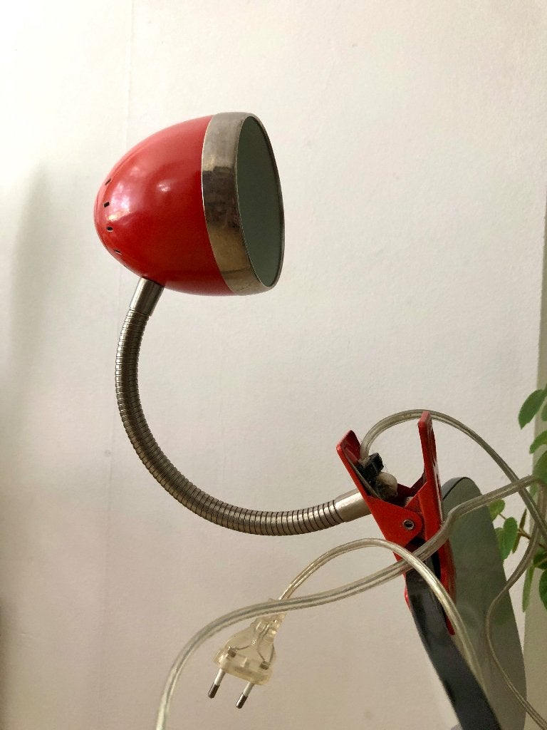 Klemlamp Harley rood, Overige merken, Gebruikt, E14 (klein), Ophalen of Verzenden