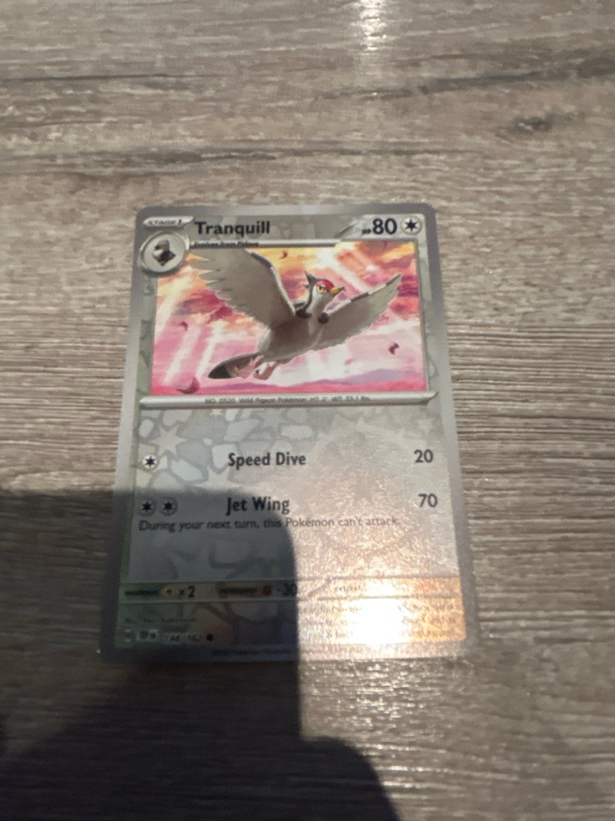 Pokémon Kaart: Tranquill (80 HP), Ophalen of Verzenden, Gebruikt, Losse kaart