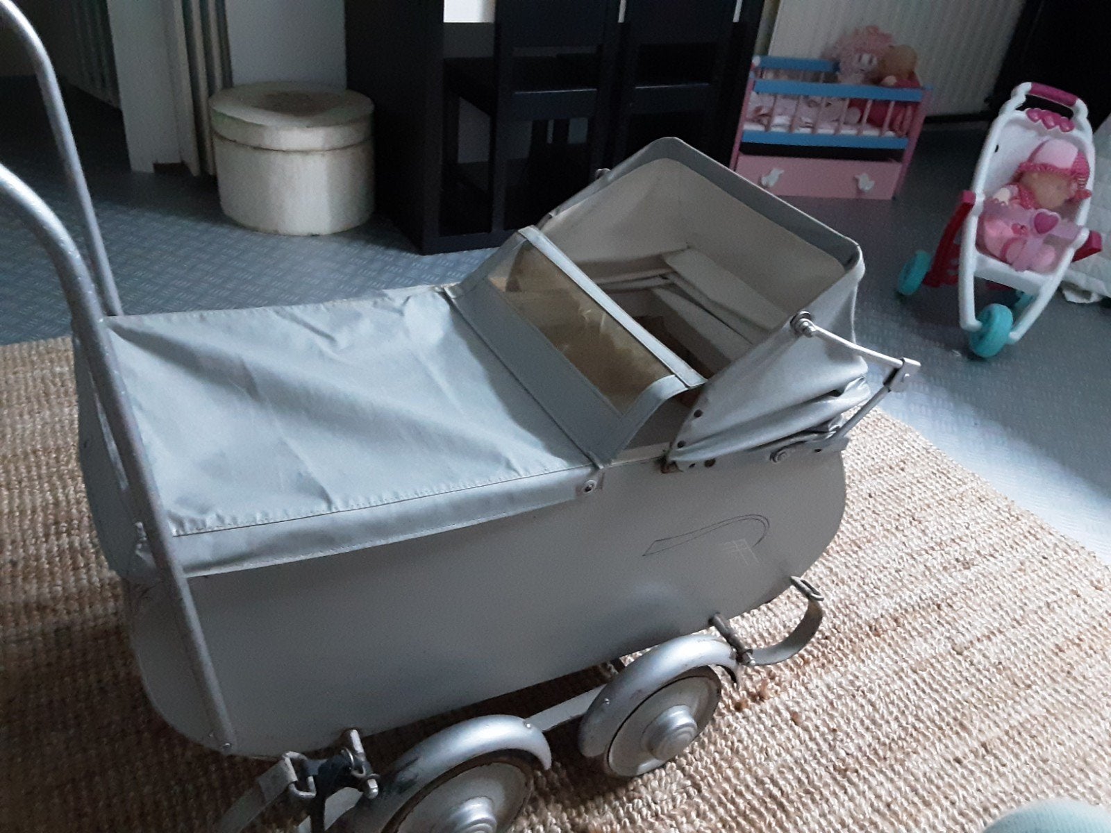 Vintage Poppenwagen - Grijs, Ophalen, Gebruikt, Kinderwagen, Overige merken