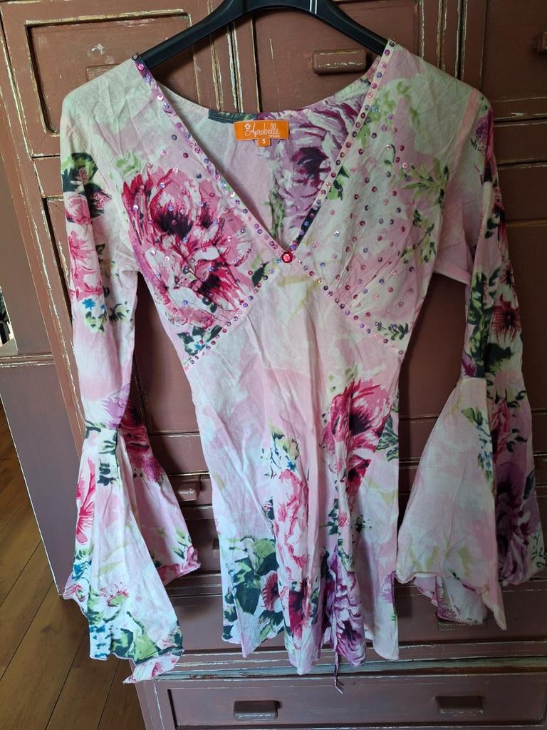 Ibiza boho style tuniek maat s, Kleding | Dames, Blouses en Tunieken, Ophalen of Verzenden, Zo goed als nieuw, Maat 38/40 (M)