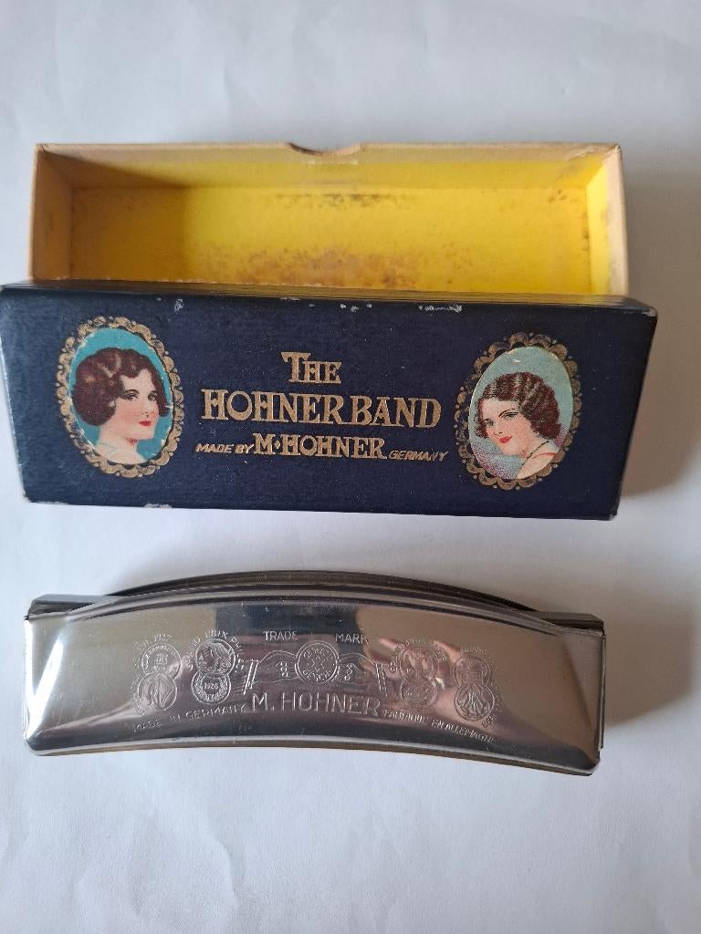 Vintage Hohner Band mondharmonica in originele doos, Ophalen of Verzenden, C-mondharmonica