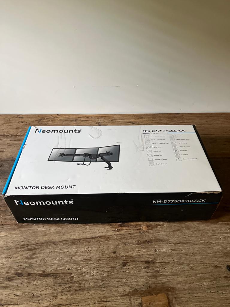 Neomounts NM-D775DX3BLACK Monitorarm 17-27" - gasveer - Topf, Ophalen of Verzenden, Nieuw